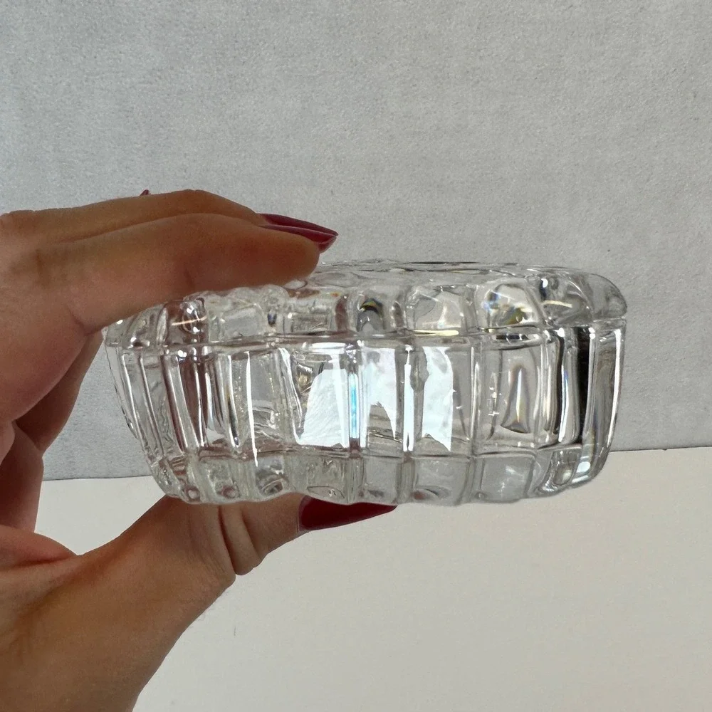 Vintage Clear Pressed Glass Butterfly Trinket Dish Set 2 Small Jewelry Catchall